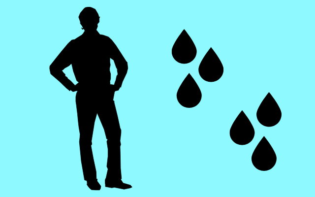 男性の水分量を表すイラスト